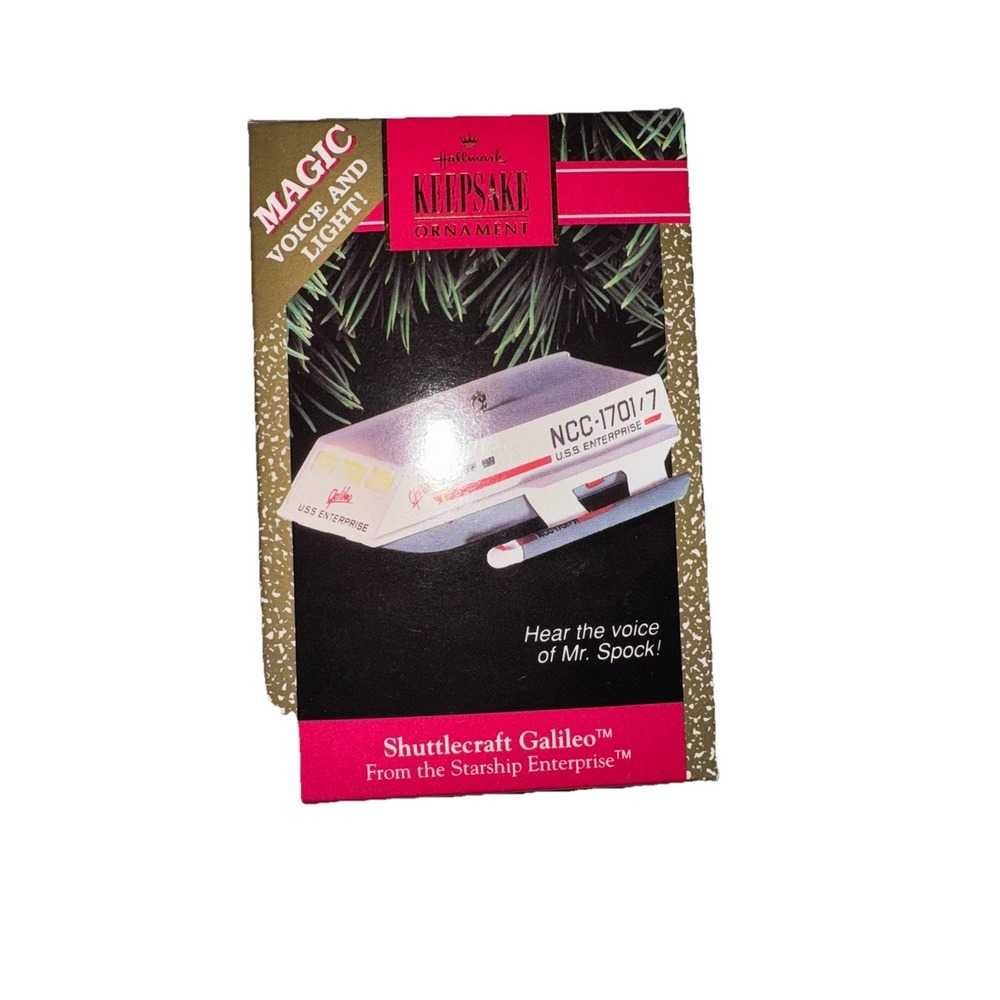 Hallmark 1992 Star Trek Shuttlecraft Galileo Ornament Spock Voice Light QLX733-1 - Picture 2 of 10